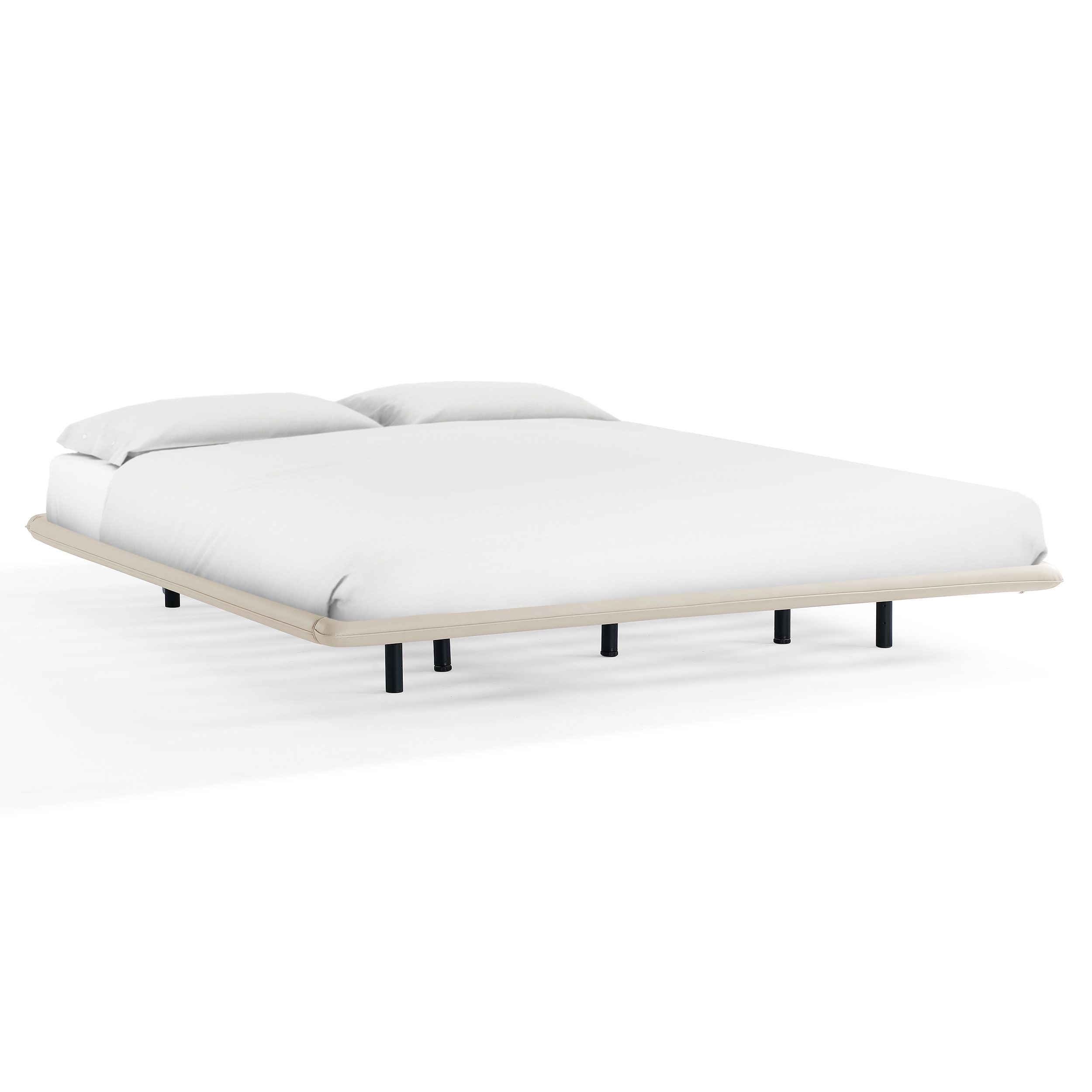 Lawton Faux Leather Divan Bed Frame with 2 Free Pedestals
