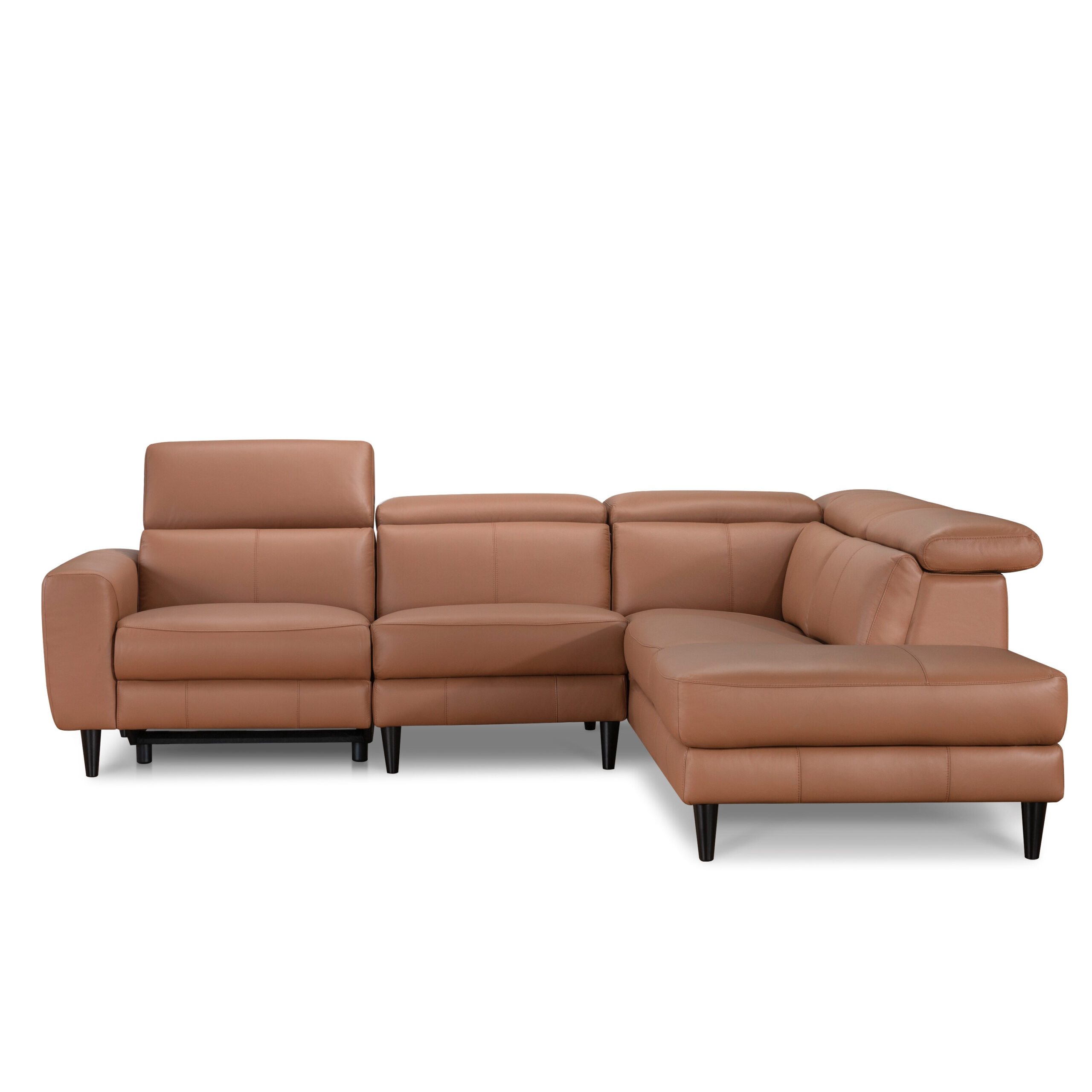 Aleksi L-Shape Leather Electric Sofa with USB Port