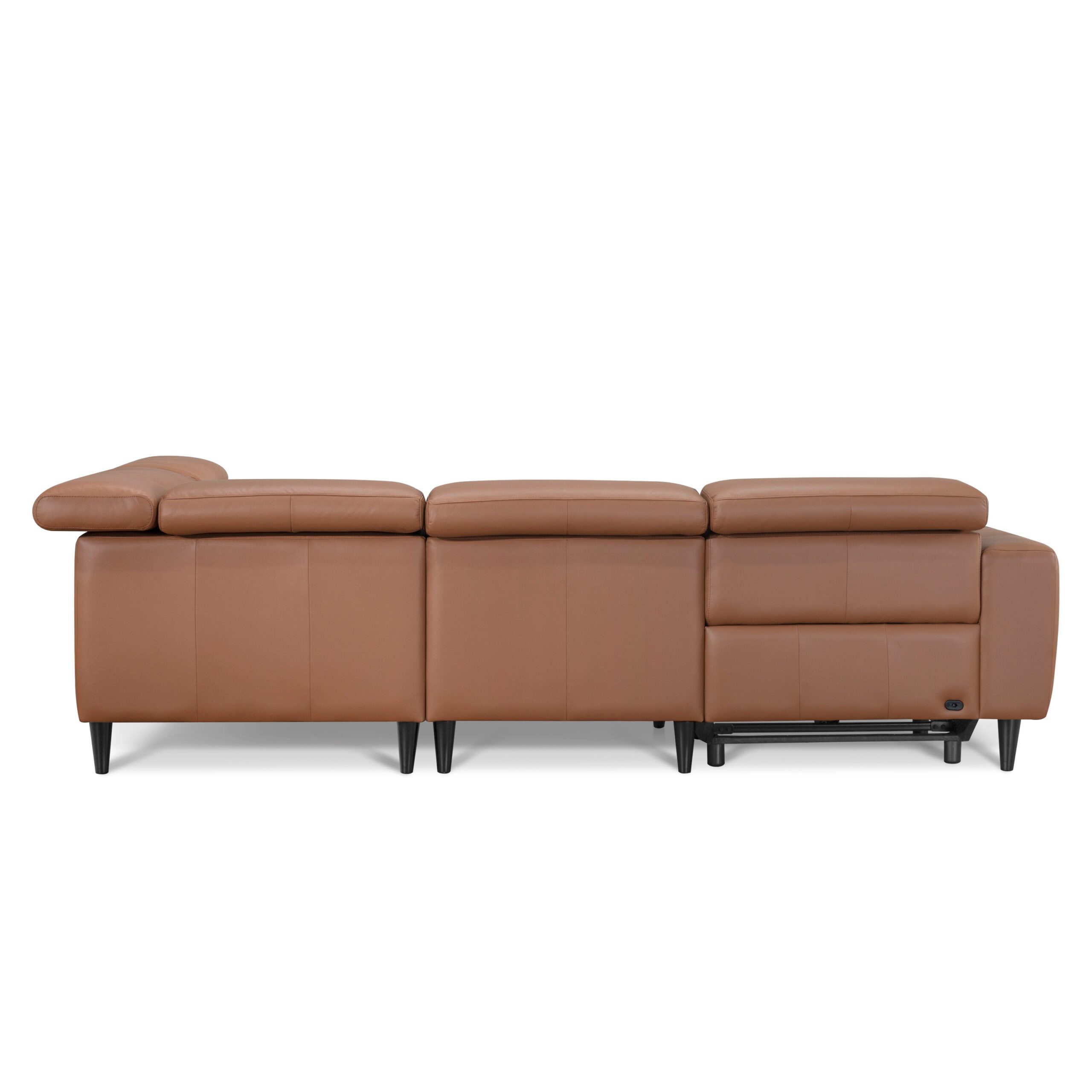 Aleksi L-Shape Leather Electric Sofa with USB Port
